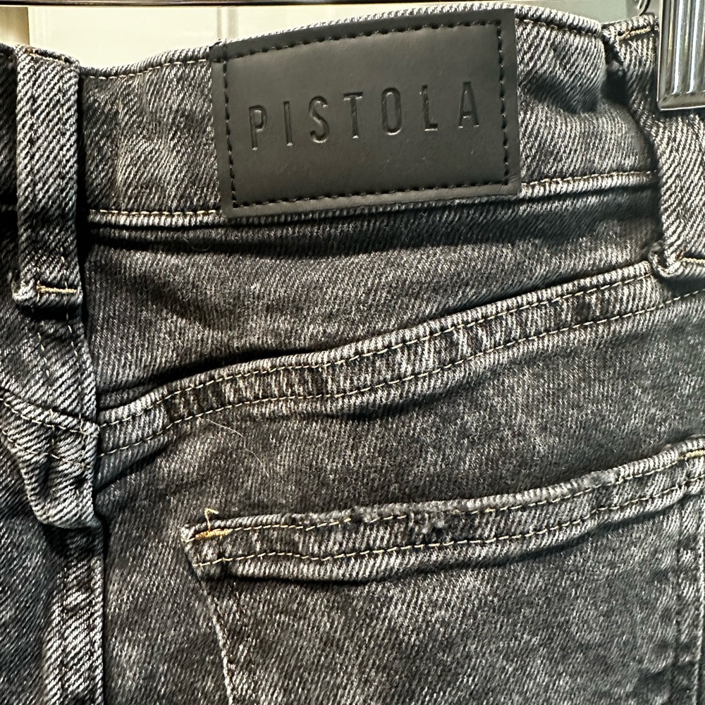 Pistola Black 90s Grunge Acid Wash Cropped Jeans - Picture 5 of 11